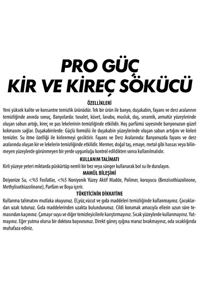 Sır Pro Güç Kir Ve Kireç Sökücü 1000 Ml 6'lı