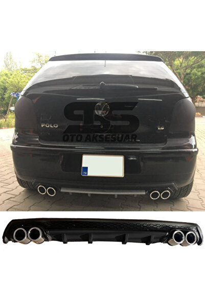 Furens Volkswagen Polo Mk4 Difüzör Arka Tampon Eki 4 Egzoz Çıkışlı Siyah Lüx Tip