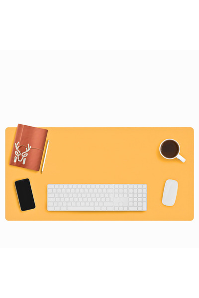 Modica Lindos Yellow Leather Mousepad - Large, Wide, for Laptop and Computer