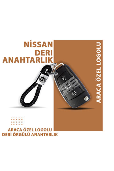 Nissan Gerçek Deri Örgü Anahtarlık