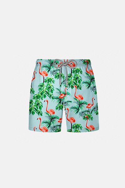AYYILDIZ 106 Green Patterned Boys' Sea Shorts