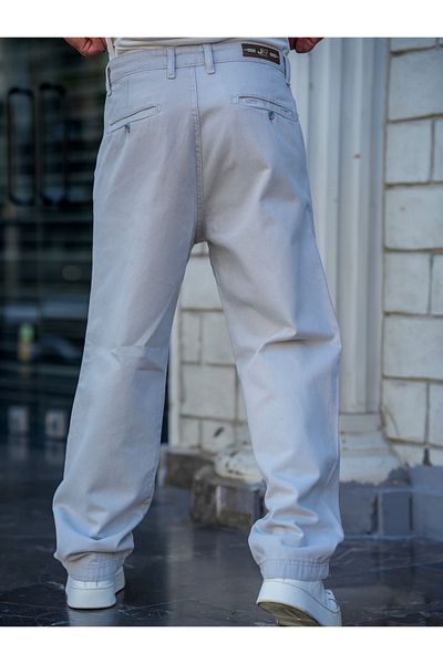 Tarz Cool Men's Gray Baggy Denim Trousers