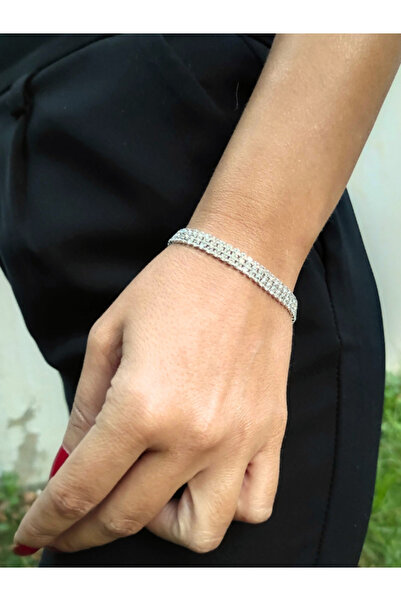 TÜKKAN ACCESSORİES SU YOLU BİLEKLİK ZİRKON TAŞ ÜÇ SIRA BİLEKLİK-BİLEKLİK61
