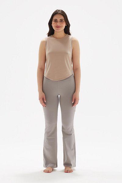 Comm-Ci Holly Nude Organic Cotton Crew Neck Back Design Sleeveless T-shirt