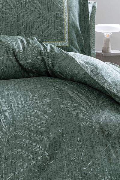 Yataş Mervin Oversize 100% Cotton Satin Duvet Cover Set - Sage