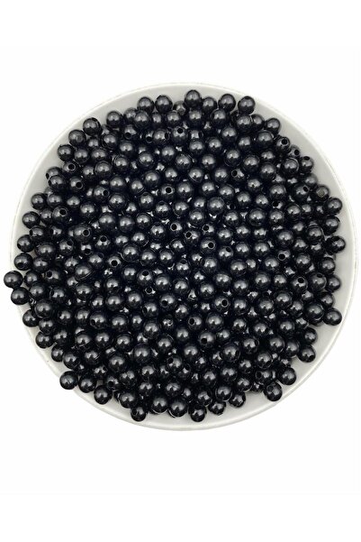 Hedef Bijuteri لؤلؤ بلاستيكي، 50 جرام 6 مم خرز لؤلؤ بلاستيكي أسود، خرز لصنع ا...