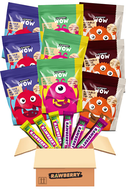 KIDS TANIŞMA PAKETİ - ŞEKER İLAVESİZ GLÜTENSİZ KATKISIZ 9 PAKET MEYVETOPU +6 ADET BAR