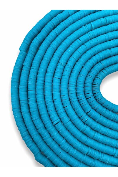 Hedef Bijuteri 8 مللي متر اللون الفيروزي بوليمر كلاي فيمو سلسلة الخرزة ، 40 س...