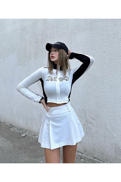DEEFWEAR Zippered Long Sleeve Crop Top