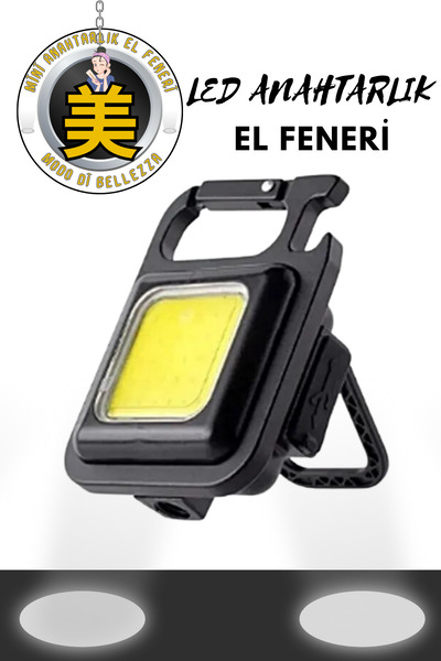Modo Di Bellezza Usb’li Şarj Edilebilir Led Anahtarlık El Feneri Şişe Açacağı...
