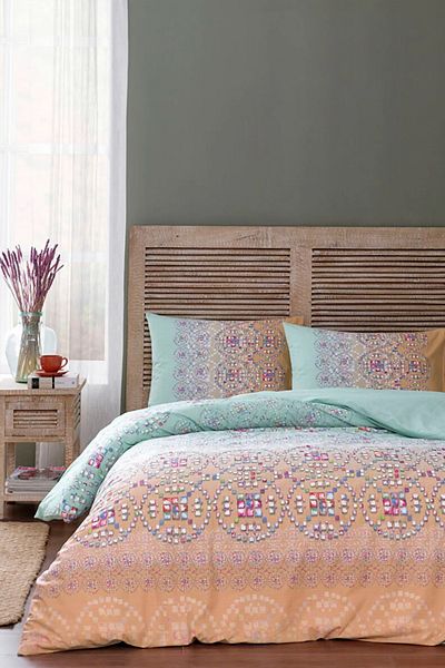 Özdilek Set cuvertură de pilota dublă verde 100% bumbac original - Piedras