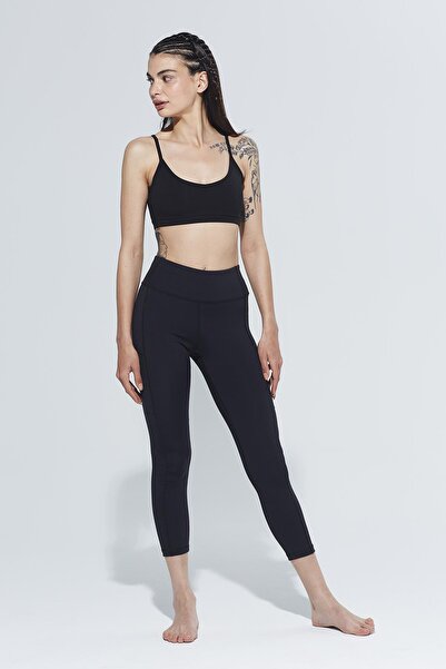 Comm-Ci Дълги спортни клинове с нормална талия и джоб Flora Black