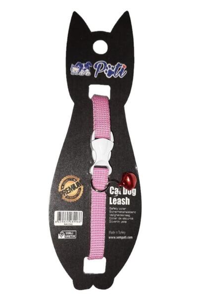 pati Yavru Köpek ve Kedi Boyun Tasması (Ayarlanabilir) Düz Pembe