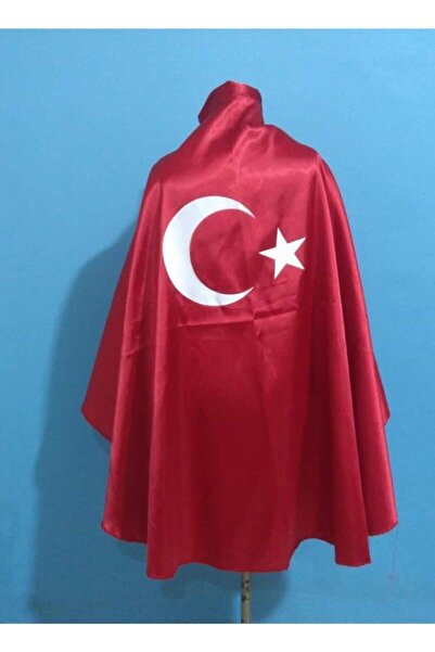 KostümBU Türk Bayraklı Pelerin 4-14 Yaş