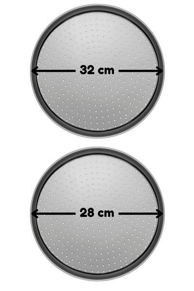 Kitchen Design Lab Orta ve Küçük Boy Delikli Pizza Tepsisi Lahmacun Pide Teps...