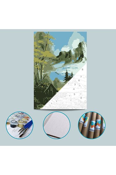 Hobiart مجموعة الرسم على القماش بالأرقام تتضمن طلاء وفرشاة