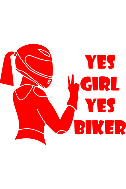 Birim Matbaa ملصق YES GIRL YES لراكبي الدراجات النارية - 15x12 سم