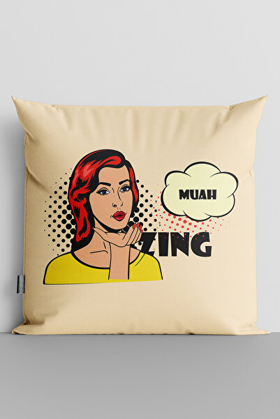 Luna Concept Popart Γυναικεία Μαξιλαροθήκη με Ψηφιακή Εκτύπωση και Γράμματα-199