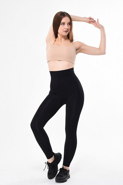 SLIM TIME SHAPER Colanți cu corset tăiați cu laser, cu talie înaltă, cu bandă din silicon, anti-alunecare