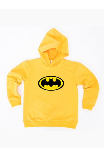 Batman Printed Hooded Cotton Fabric Kids Sweatshirt