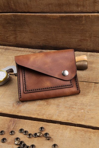 New Coast Leather 1900's Ръчно изработен минималистичен дамски портфейл от естествена кожа