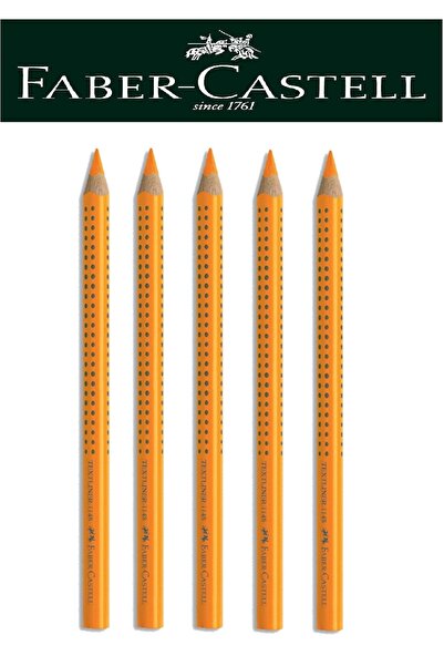 Faber Castell مجموعة أقلام تمييز باللون البرتقالي مع جسم خشبي مكون من 5 قطع