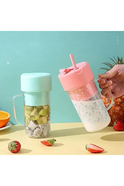 STFAST Taşınabilir Pipetli Bardak Blender 420 Ml, Smoothie Milkshake Meyve Suyu Mama Karıştırıcı Mikser