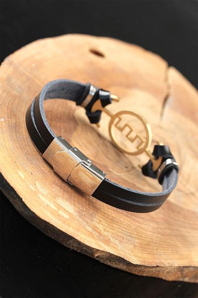 Only Vogue 2 Year Warranty Certified Leather Men's Bracelet