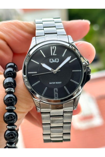 Q&Q Smoked Color, Steel Strap, Waterproof, Thin Case Men's Wristwatch + bracelet