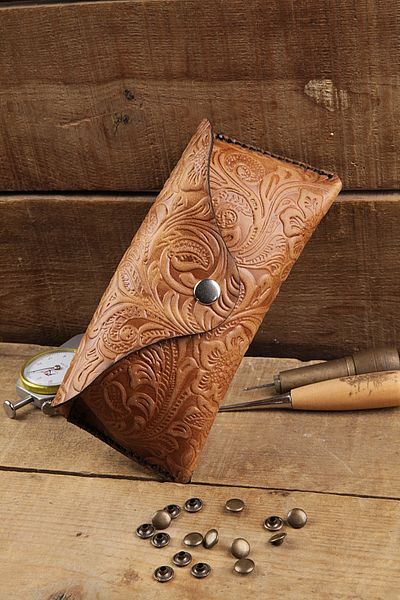 New Coast Leather 1900's Γνήσιο & Πραγματικό Δερμάτινο Χειροποίητο Θήκη γυαλιών Tan