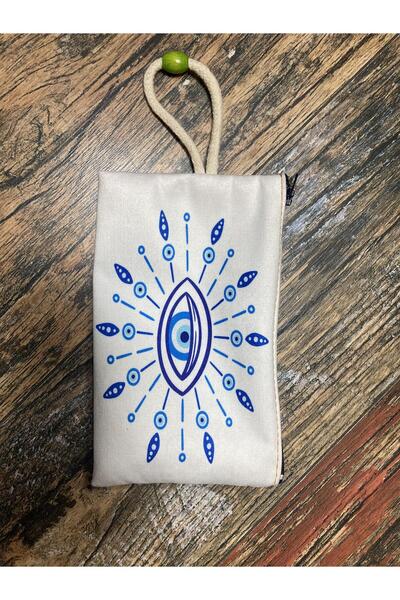 Street Bag Nazar Boncuğu Baskılı Kalemlik , El Çantas , Baskılı Bez Çanta , M...