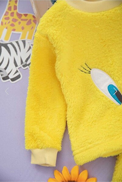 Genel Markalar Kız Çocuk 1-4 yaş Civciv Nakışlı Peluş Welsoft Takım