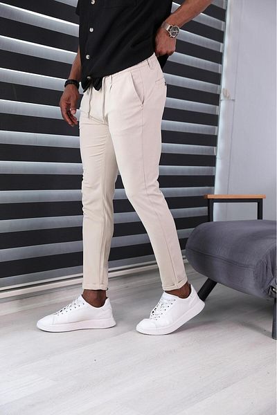 JACK CAPRİO Ανδρικό παντελόνι Jogger New Season - Διπλό πλισέ, ελαστική μέση, κορδόνι
