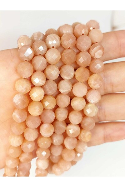 Yasamtohumu Dužina narukvice Sunstone Faset kroj Pola niza 8mm (18CM DUŽINA) ...