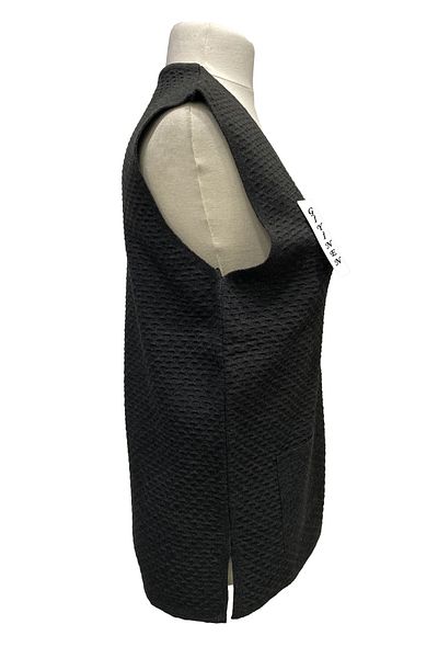 Giyinen Mağazaları Anthracite Ferda Front Buttoned Side Slit Double Pocket Knitted Vest