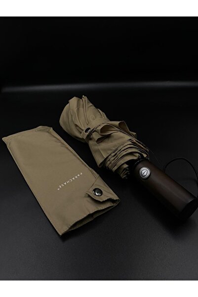 Bosile Tam Otomatik Şemsiye, Ahşap Saplı , Orijinal Çıtçıtlı Kılıflı