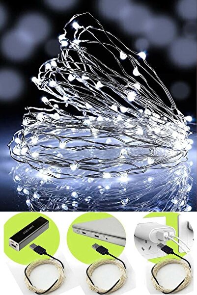 Genel Markalar Peri Led Işık Beyaz Renk 5 Metre Usb Ile Çalışan Çok Amaçlı De...