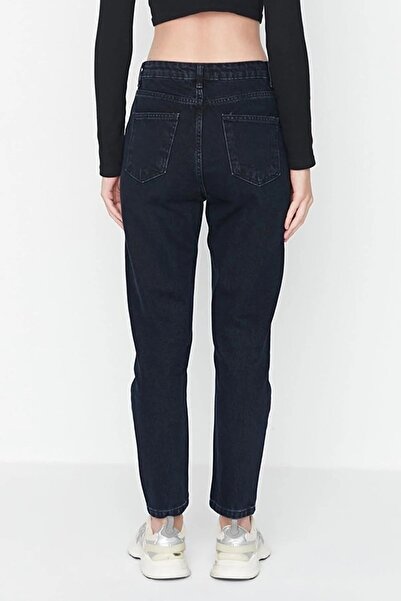 Trn JNS Milena Black Boyfriend Women's High Waist Mom Jeans