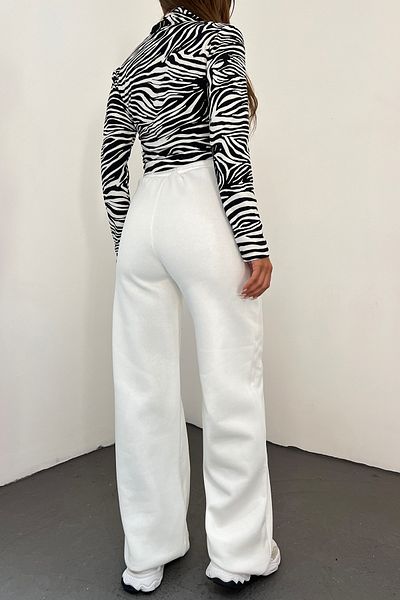 Eva Sunset Γυναικεία χειμερινή φούτερ με 3 νήματα με φαρδύ πόδι