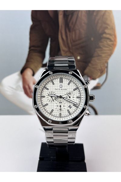 DAVID GUNER STEEL MEN'S WRISTWATCH 45MM WATERPROOF