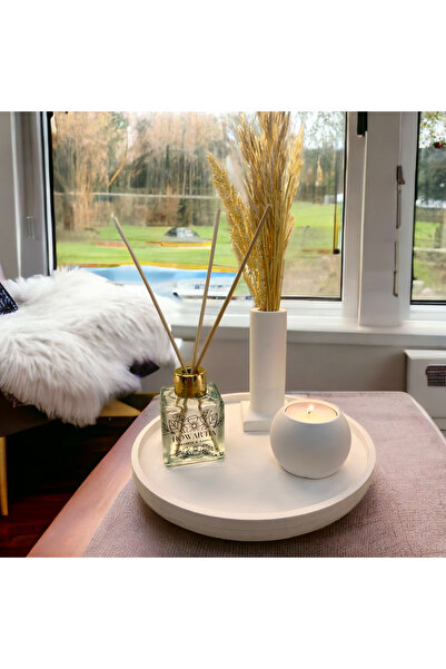 Miya Art Studio Dekoratif Beton Oda Kokulu Set / Tealight Mumluk / Şamdan Tüt...