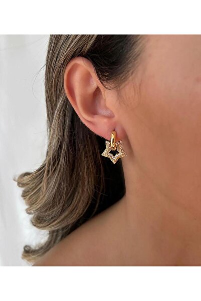 Buqete أقراط نجمة جريئة من الفولاذ