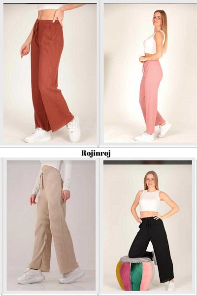 Asel Pantaloni și pantaloni de trening pentru femei, negru-crem-pudră-crem, 4 piese, îmbrăcăminte ocazională pentru acasă