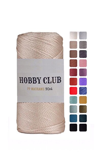 hobby club 5 Adet Premium 200 gr Polyester Makrome Ipi Sütlü Kahve 2 Mm - 230 M Supla Ip Ve Çanta Ipliği