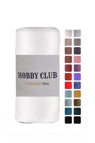 hobby club 5 Pieces Premium 200 gr Polyester Macrame Thread White 2 Mm - 230 M Supla Thread and Bag Thread