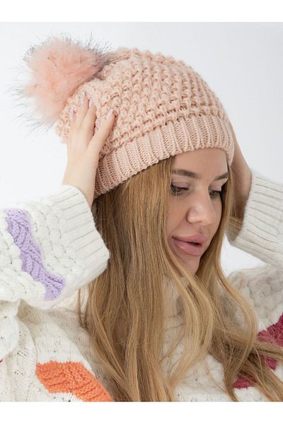 YAASE Women's Pompom Feather Beret
