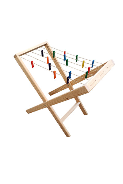 Masal Oyuncak شماعة غسيل خشبية من مونتيسوري مع أوتاد هدية