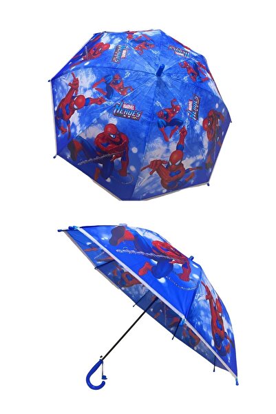 YILDIRIM OYUNCAK Spiderman Lisanslı Katlanabilir Çocuk Şemsiyesi - Düdük Aksesuarlı Örümcek Adam Şemsiye