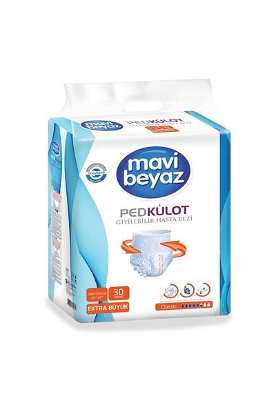 Mavi beyaz Pad Panties Adult Patient Diapers Extra Large Size-xlarge 30 Uses
