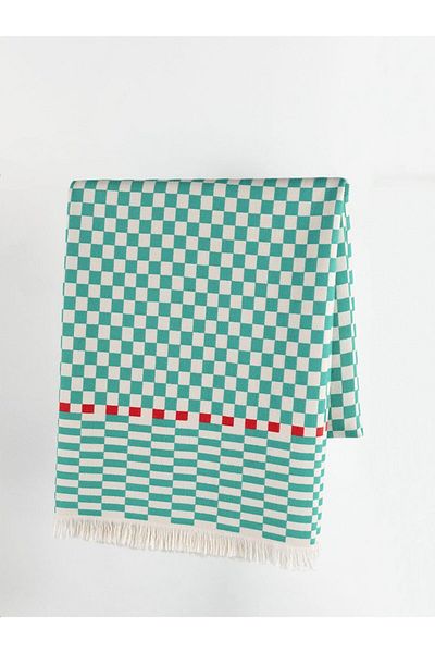 KARAKRAL Green Checkerboard Patterned Single Jacquard Pique